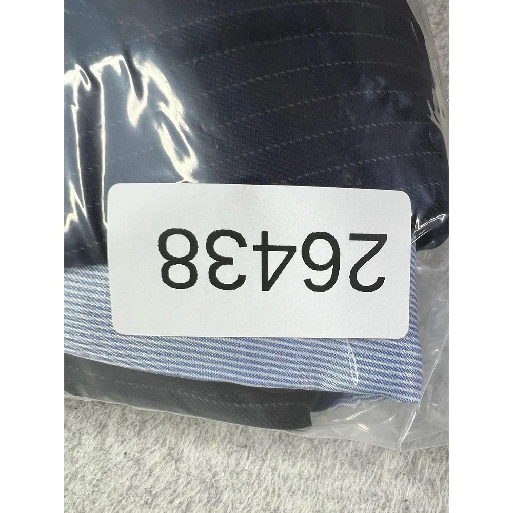 Lands' End Blazer Mens 38R Blue Pinstripe Wool Tailored Fit Sport Coat 2 Button